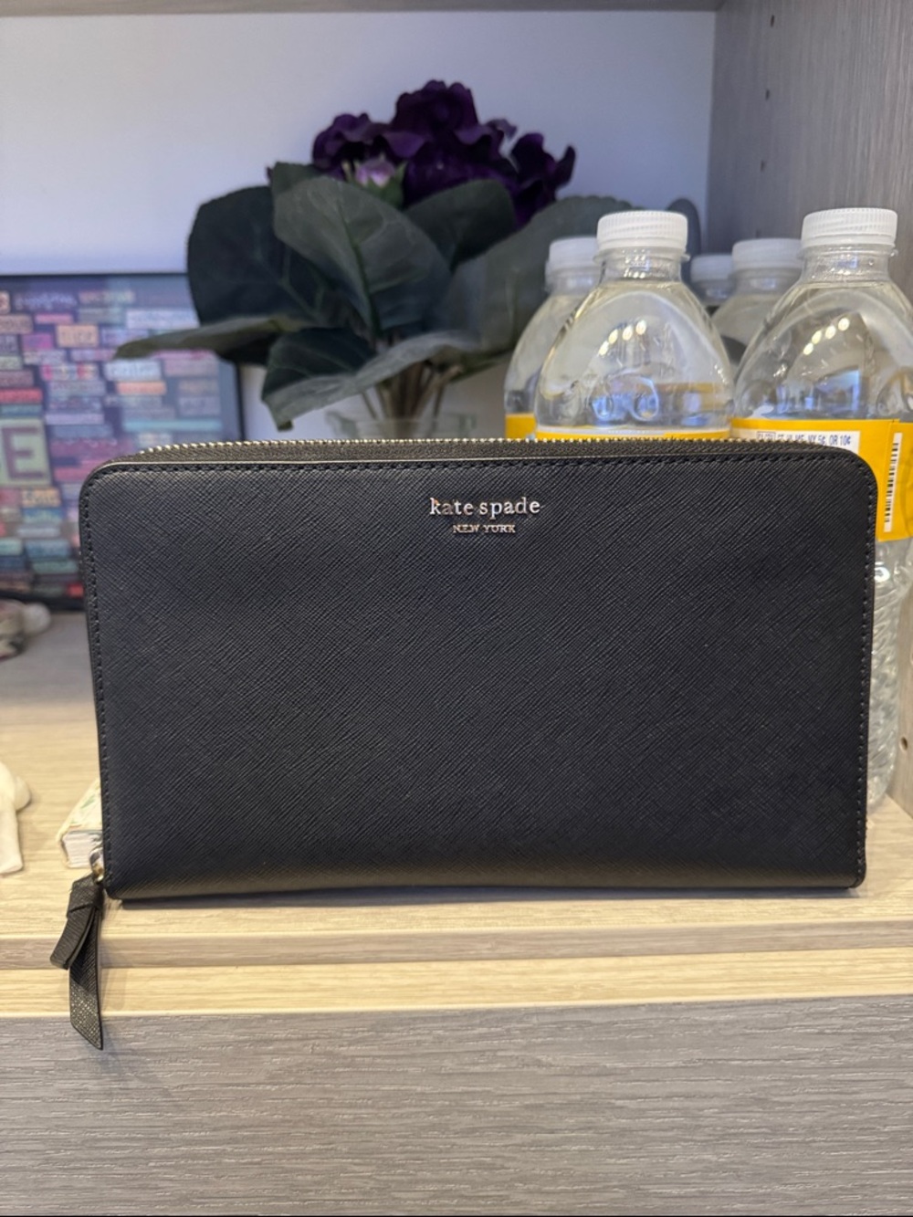 kate spade Black Zip-Around Continental Wallet